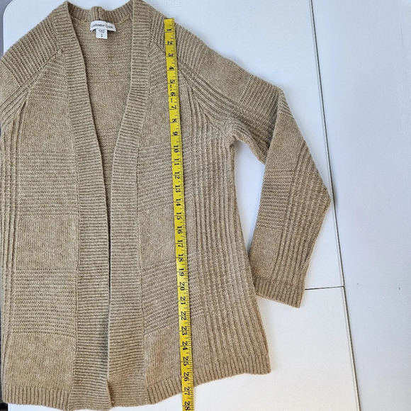 Coldwater Creek lambswool angora blend open cardigan tan S/8 - Picture 7 of 7